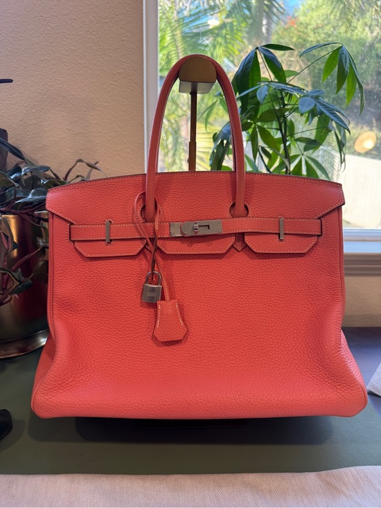 Hermes Handbags - Hermes Coral Togo Leather Birkin 35 with Palladium Hardware